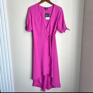 Topshop Fuchsia High Low Wrap Dress